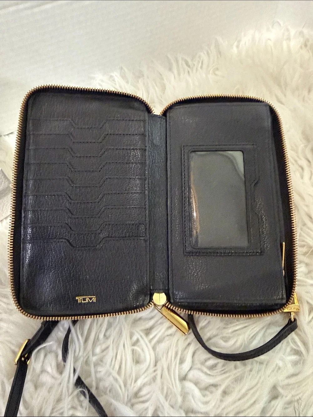 TUMI Crossbody with Gold tone Logo Accent Plate - Picture 8 of 16